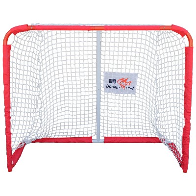 Racxily 72"x48" Street Hockey Goal Set - Double Fish Premium Steel Frame with Reinforced Net for Indoor/Outdoor Use, Easy Assembly & Portable
