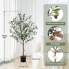 Artificial Olive Trees,  for Home Office Living Room Decoration, Indoor Fake Potted Trees with Natural Wood Trunk and Lifelike Fruits - 2 of 4