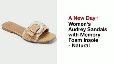 Women’s Audrey Sandals with Memory Foam Insole - A New Day™ Natural