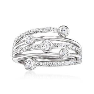 Ross-Simons 0.50 ct. t.w. Bezel-Set Diamond Highway Ring in Sterling Silver - 1 of 4