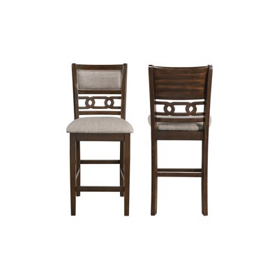 New Classic Furniture,Furniture Gia Solid Wood Counter Chairs In Cherry Brown (Set Of 2)