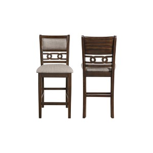 New Classic Furniture,Furniture Gia Solid Wood Counter Chairs In Cherry Brown (Set Of 2) - 1 of 4