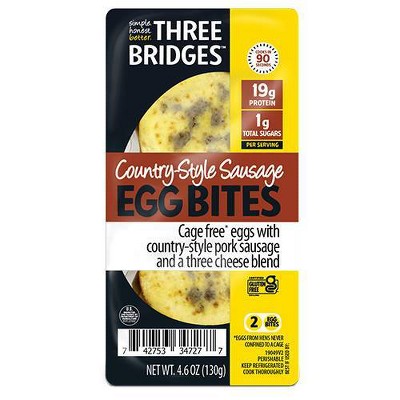 Three Bridges Gluten Free Country-Style Sausage Egg Bites - 4.6oz