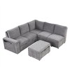 VYNXARIA L-shaped Padded Modular Sofa with Storage Space,Cup Holders on the Armrests, Suitable for Living Rooms, Offices, and Apartments - 4 of 4