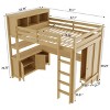 TIRAMISUBEST Queen Size Kids Loft Bed with Cabinet and Shelf, Teens Wooden Storage Bed Frame with Wardrobe and Desk - 4 of 4