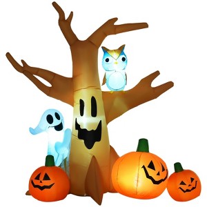 SEVOBAL Inflatable Holiday Decorations Halloween Haunted Tree With Owl, Ghost, Pumpkins for Garden, Lawn, Festival Party, Multicolored, 7.1"*7.1"*9.8" - 1 of 4