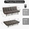 Dyonery 71" Convertible Futon Sofa Bed,Modern Futon Couch,Memory Foam Folding Loveseat Sofa Bed, for Living Room,Office - 2 of 4