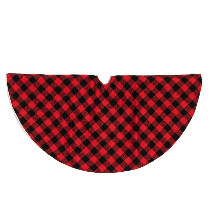 Northlight 20" Red and Black Buffalo Plaid Mini Christmas Tree Skirt, 2 of 5