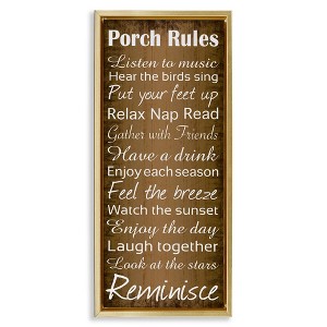 Stupell Industries Porch Rules Country Rustic, 11" x 25" - 1 of 4