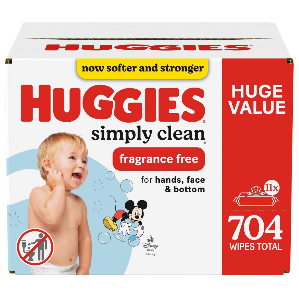 Photos - Baby Hygiene Huggies Simply Clean Baby Wipes - Unscented - 11pk - 704ct 