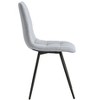 Nordlys Set of 2 Metal and Gray Fabric Dining Chairs, Modern Design Style ,Upholstery , Dining Room - 3 of 4