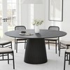 PexFix 60" Round Dining Table for 6 People Modern Pedestal Table with Fluted Cone Base & Wood MDF Top for Small Space Kitchen Dining Room Cafe Black - 2 of 4