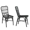 Outdoor PE Wicker Patio Dining Chairs Set of 2 Rattan Dining Chairs for Backyard, Poolside, Garden - 3 of 4