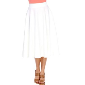 Women's Flared Midi Skirt with pockets - White Mark - 1 of 3