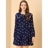 Allegra K Women's Mini Cute Heart Print Long Sleeve Ruffle Hem Dresses - 3 of 4