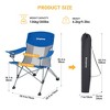 KingCamp Mesh Oversized Outdoor Folding Lounge Chair with Cupholder and Carry Bag for Camping, Sporting Events, or Tailgating, 2 Pack, Blue/Grey - 3 of 4