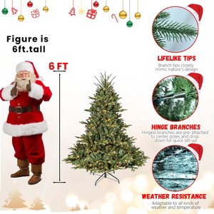 Natural-Looking Artificial Christmas Tree - Hinged Spruce Douglas Fir, PE+PVC Material, Christmas & New Year Party Decoration - 1 of 4