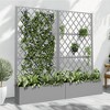MAYEERTY Planter Box with Trellis Iron Gray Rectangle Diamond Pattern 71x35x16in - 2 of 4