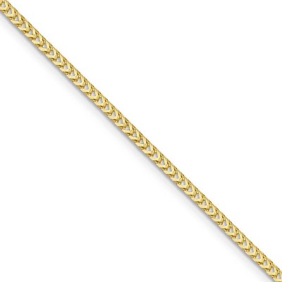 Black Bow Jewelry 2mm 10k Yellow Gold Solid Franco Chain Necklace