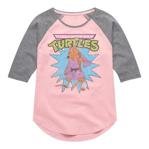 Girls' - Teenage Muntant Ninja Turtles - Splinter Shirt Tail Raglan Graphic T-shirt - 1 of 3