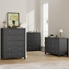 Round Ring Handle Chest of Drawers, 3-Drawer White Flat Style, Exquisite Hardware, Small Storage Cabinet Beside Bedroom Bed - 4 of 4