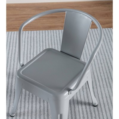 Coco 3 Piece Kids Silver Metal Activity Table Set