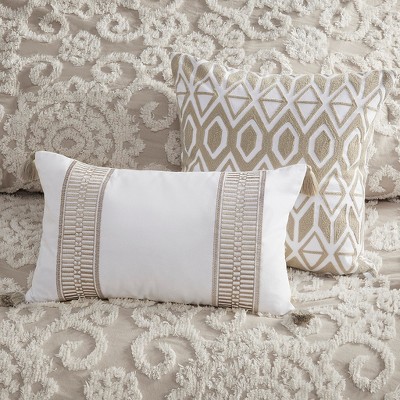 Suzanna Taupe Cotton Embroidered Full/Queen Duvet Set