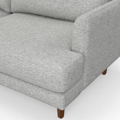 Chloris 90" Mist Grey Fabric Mid-Century Sofa with Wood Legs