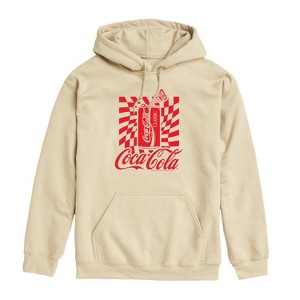 Men's - Coca-Cola - Warped Grid With Can Graphic Fleece Pullover Hoodie - 1 of 4