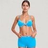 Anna-Kaci Swim Women's Branded Strap Triangle Bralette with Matching Logo Waistband Shorts Swimwear Set - 4 of 4