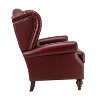 Set of 2 Amanda 33" Wide Genuine Leather Wingback Armchair with Solid Tapered Wood Legs and Nailhead Trim| ARTFUL LIVING DESIGN - 3 of 4
