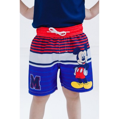 Disney Mickey Mouse Little Boys' Printed Elastic Waist Drawstring Board Shorts Navy Red 6 — фото 2