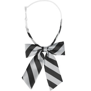 Elerevyo Women's Stylish Adjustable Elastic Band Pre-tied Stripes Bow Ties - 1 of 4