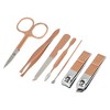 Unique BargainsStainless Steel Manicure Nail Clippers Pedicure Tools Rose Gold Tone 7 in 1 Set - 3 of 4