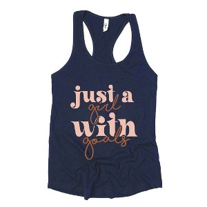 Simply Sage Market Women's Just A Girl With Goals Racerback Tank - 1 of 4
