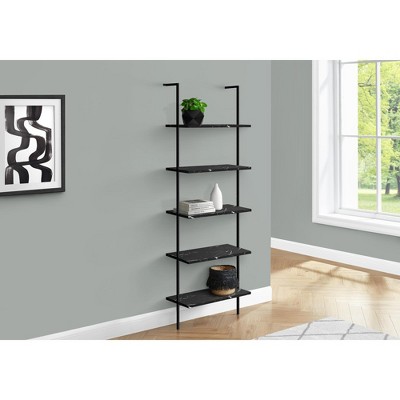 TOAOTBNBO 5 Tier Ladder Storage Bookshelf, Narrow Freestanding Bookcase with Metal Legs Small Apartment Decorative Shelves