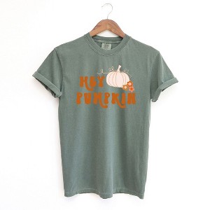 Simply Sage Market Women's Hey Pumpkin Colorful Short Sleeve Garment Dyed Tee - 1 of 2