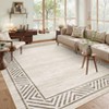 Modern Washable Area Rug for Living Room, Bordered Minimalist Home Decorative Carpet, Non Slip Soft Bedroom Rugs - 4 of 4