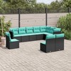 vidaXL Garden Sofa Set Black and Blue - Without Table - 2 of 4