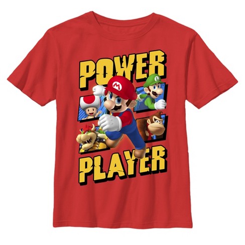 Boy's Nintendo Mario Power Players T-shirt - Red - Large : Target