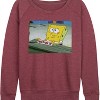 Women's - Spongebob Squarepants - Lessons- Women's French Terry Pullover Lightweight French Terry Wide Neck Long Sleeve Shirt - 2 of 4