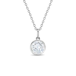 Birthstone Cubic Zirconia Pendant 9mm Kids Children s Girls Pendant Necklace Sterling Silver at in Season Jewelry