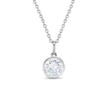 Initial A Pendant Necklace - Sterling Silver - Cubic Zirconia - Mireia Jewelry