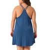 Agnes Orinda Women's Plus Size Spaghetti Strap V Neck Sleeveless Racerback Pleated Chemise Nightgowns - 4 of 4