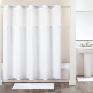 Antigo Shower Curtain with Fabric Liner White - Hookless