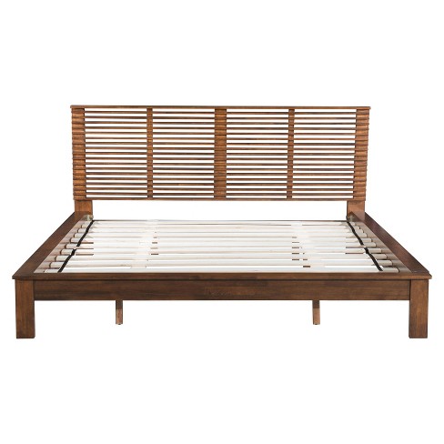 Mid Century Modern King Platform Bed Walnut Zm Home Target