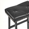 VECELO 24" Counter Height Bar Stools Set of 2/4/6, PU Leather Upholstered Barstools with Metal Frame, Backless Dining Chairs for Kitchen Island, Black - 4 of 4