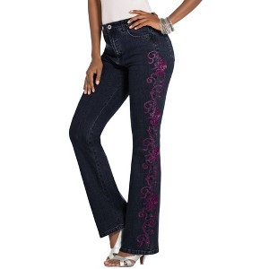 Roaman's Women's Plus Size Whitney Jean With Invisible Stretch - 1 of 4