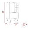 Gulches 4 Shelf Liquor Cabinet with 8 Wine Bottle Cubbies, Spacious Top for Glasses, 2 Single-Door Cabinets, Ideal for Narrow Spaces - 4 of 4