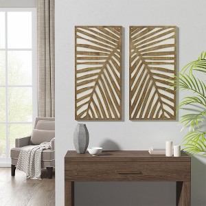 MAYEERTY Two-tone 2-piece Wood Panel Wall Decor Set - 1 of 4